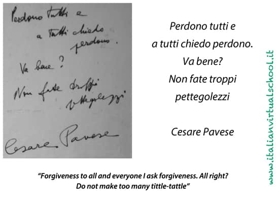 Cesare Pavese, last message
